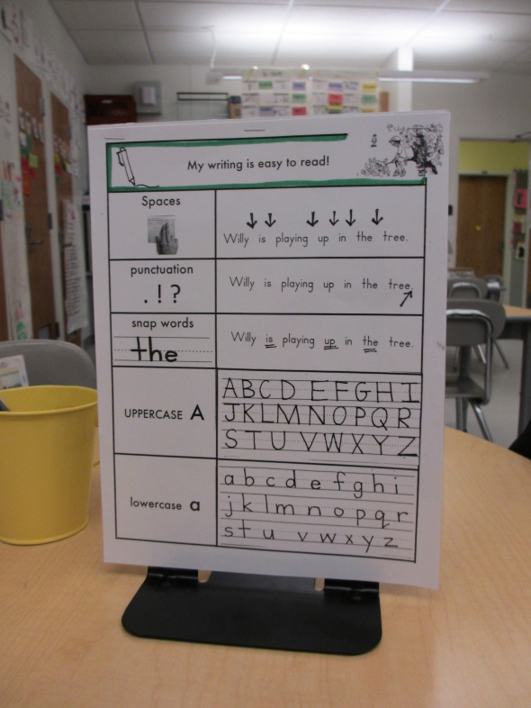 This is a typed version of a chart that encourages children to make their writing easy to read.