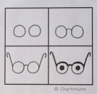 The arms of the eyeglasses can be angled inward for a slightly different look